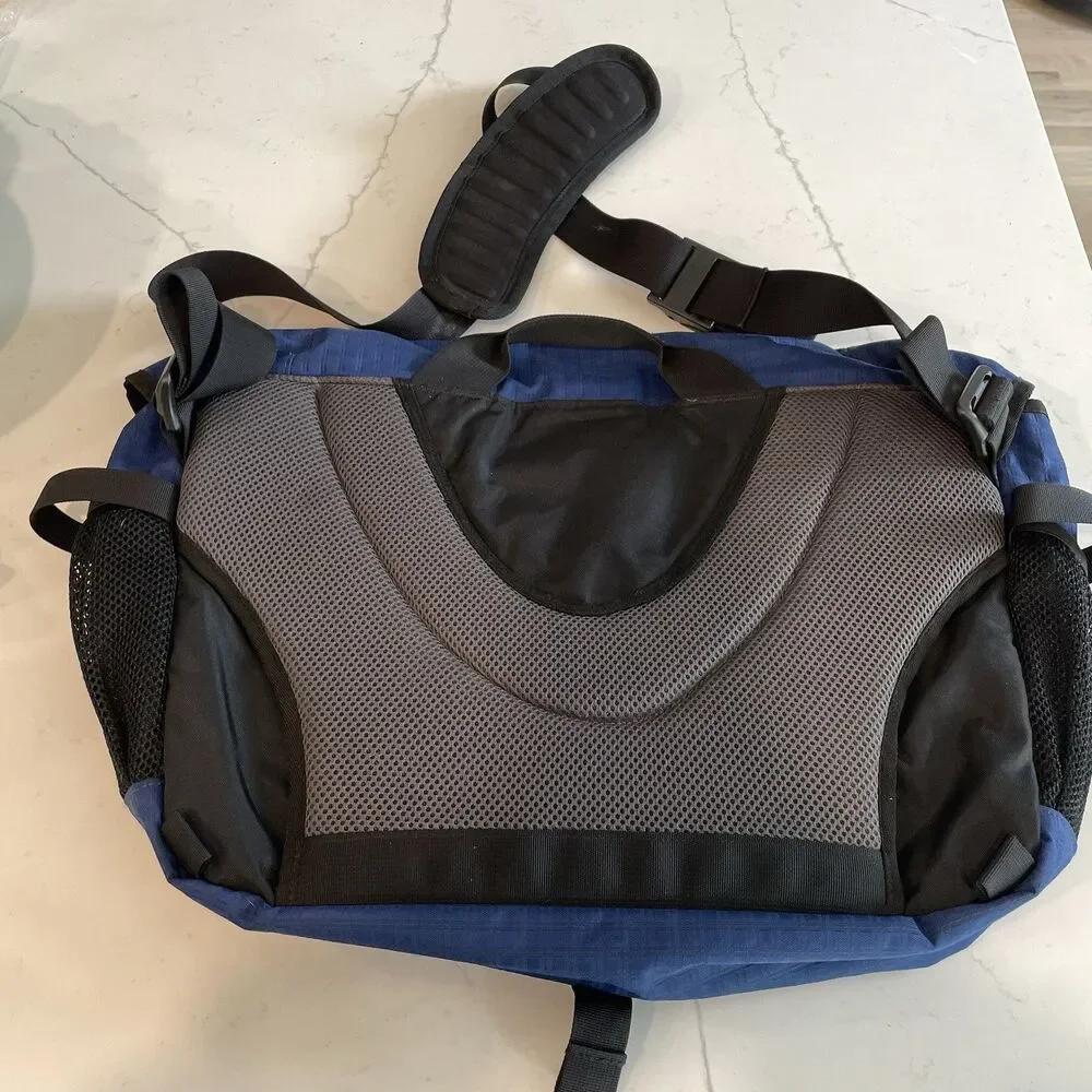 L.L. Bean Messenger Shoulder Bag Travel Blue Laptop